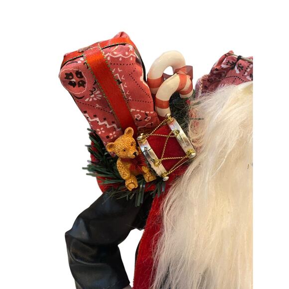 Biker Santa Claus Standing Statue Figure 18” Christmas Holiday Decoration - Picture 3 of 7